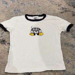 Disney Blavk and White Mickey Mouse T-Shirt Women’s Size Small
